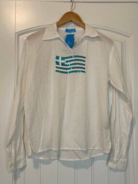 Haris Cotton Greece Top NWT